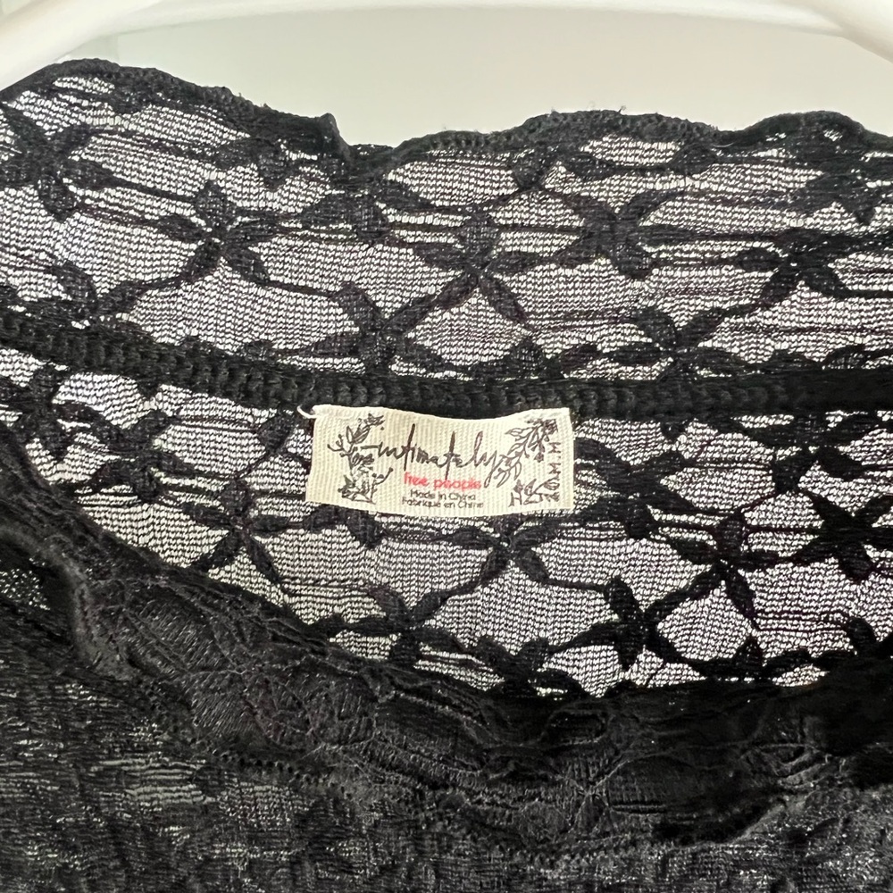 Free People Black Lace Chemise